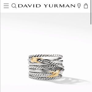 David Yurman Double X Crossover Ring with 18K Gold